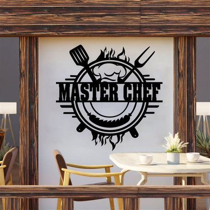 Personalized Backyard Bar & Grill Metal Wall, Patio Metal Sign, Bbq Outside Decor, Master Cheff Sign