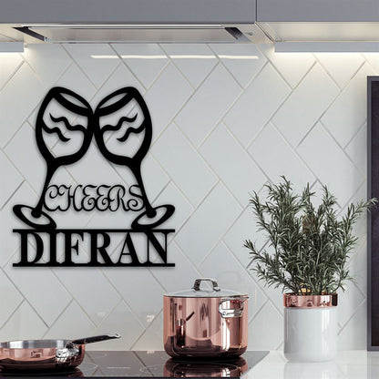 Personalized Bar Metal Sign, Wine Bar Sign, Wine Lover Decor Kitchen Decor, Wine Dining Home Decor, Unique Bar Decoration Signs
