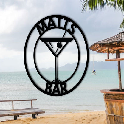 Personalized Bar Theme Metal Sign, Bar Theme Sign, Drink Sign, For Bar Martini Lover Gift
