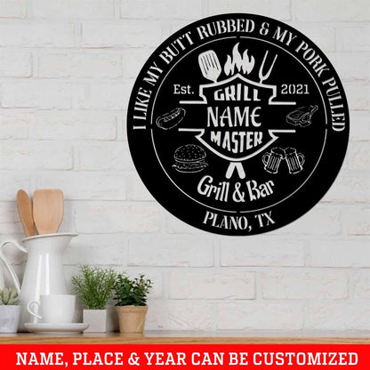 Personalized Bbq Bar Metal Sign, Bar & Grill Sign, Funny Bbq Bar Signs, Dad's Bbq Signs, Grill Master Patio Sign, Outdoor Kitchen Sign