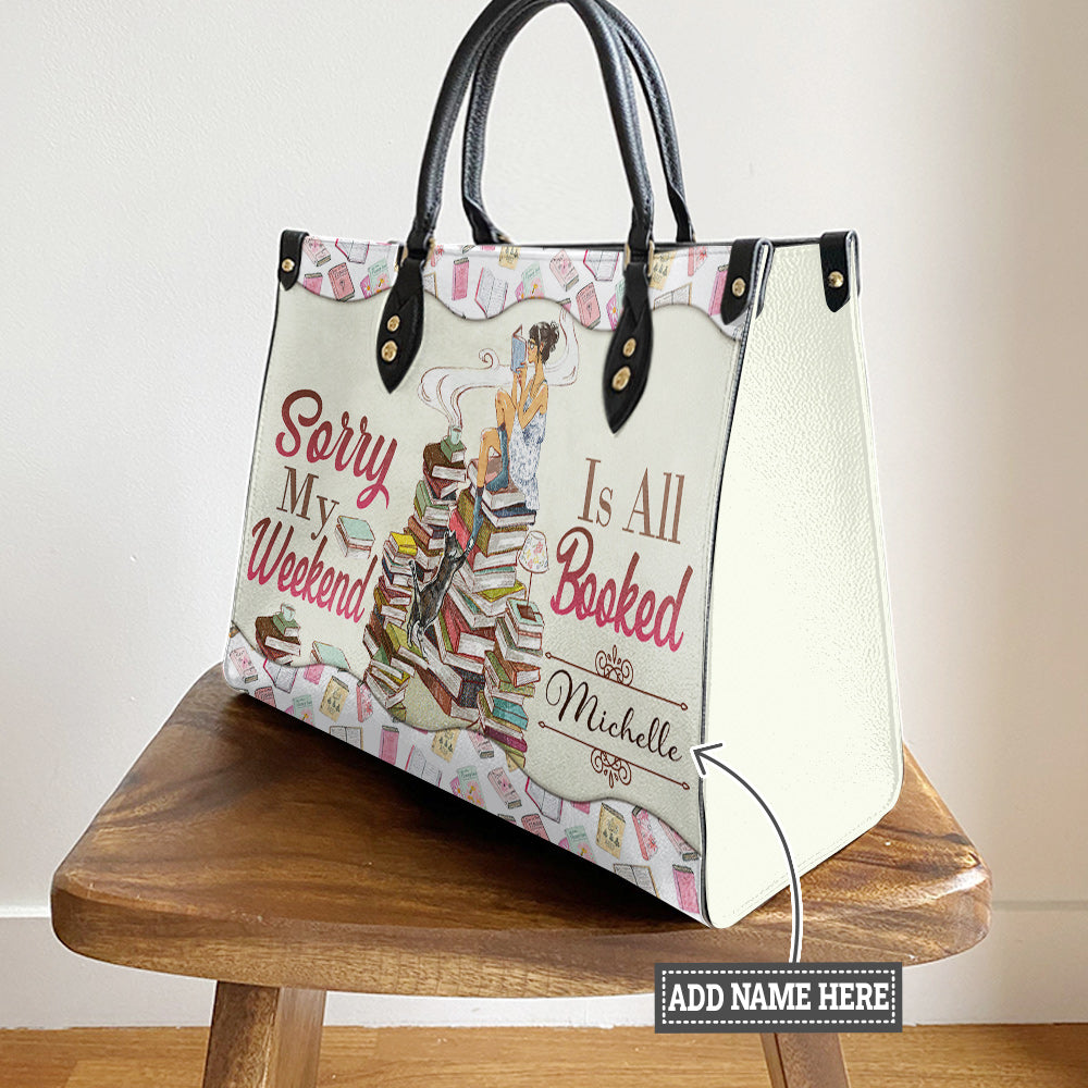 Personalized Book Sorry My Weekend Is All Booked Leather Bag, Women's Pu Leather Bag, Best Mother's Day Gifts