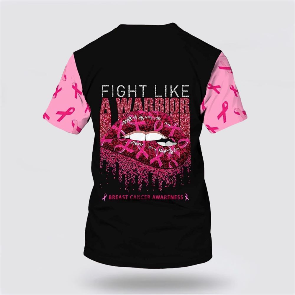 Personalized Breast Cancer All Over Print 3D T Shirt, Tshirt For Breast Cancer Awareness, Breast Cancer Gift Ideas, Unisex T Shirt