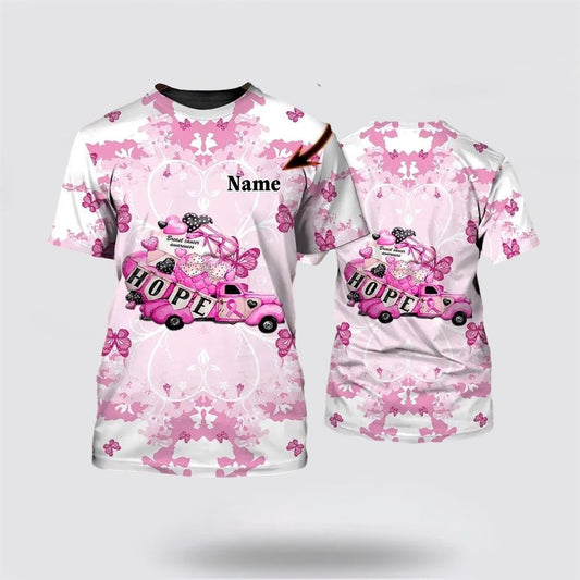 Personalized Breast Cancer Awareness All Over Print 3D T Shirt For Men Women, Breast Cancer Gift Ideas, Unisex T Shirt