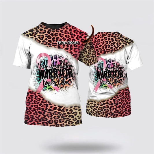 Personalized Breast Cancer Awareness Warrior All Over Print 3D T Shirt, Gift For Breast Cancer Survivor, Breast Cancer Gift Ideas, Unisex T Shirt