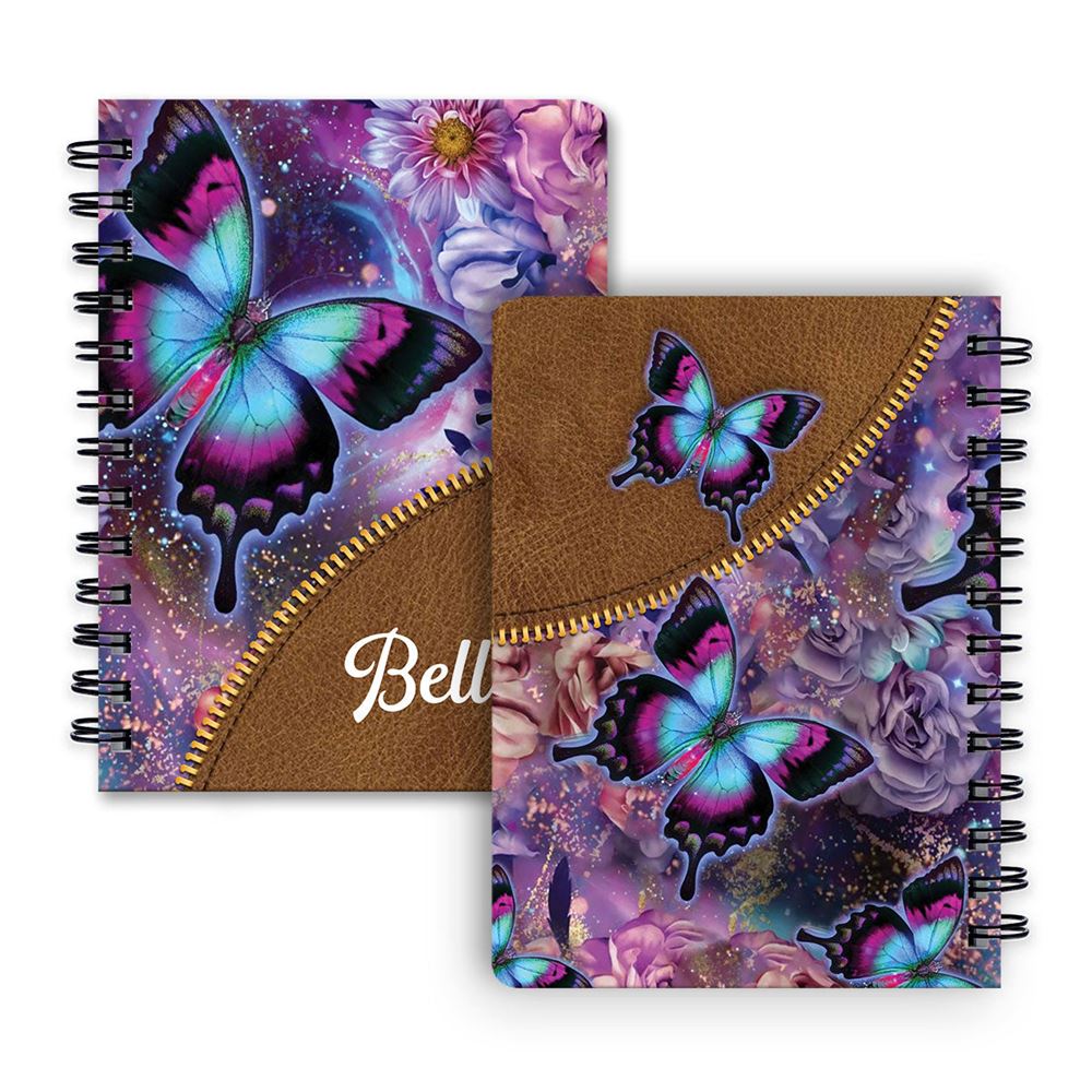 Personalized Butterfly Spiral Journal, Spiritual Gift Faith For Christians
