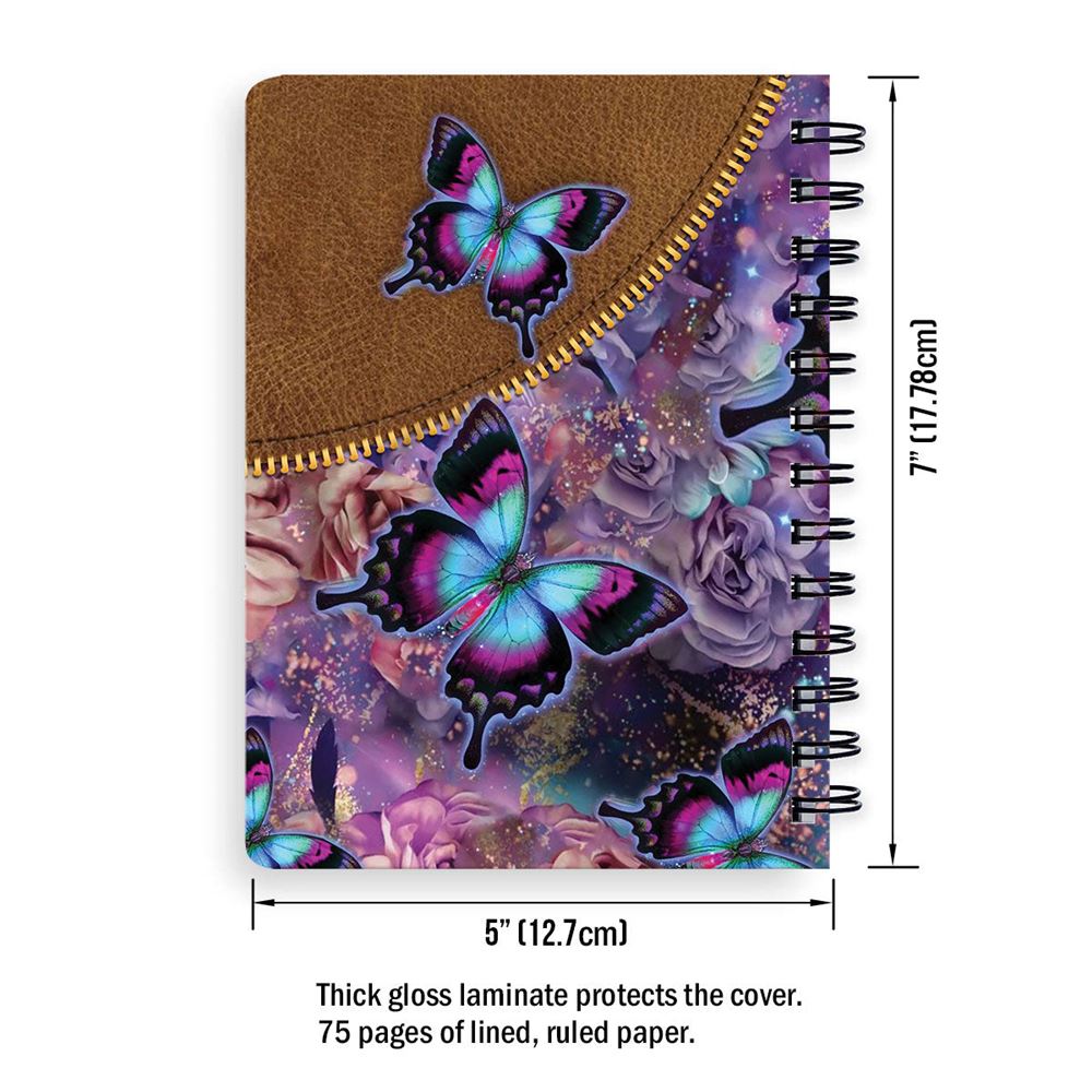 Personalized Butterfly Spiral Journal, Spiritual Gift Faith For Christians
