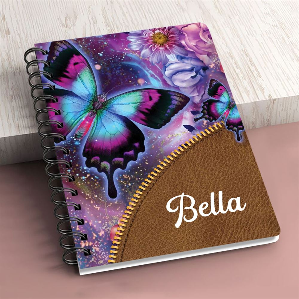 Personalized Butterfly Spiral Journal, Spiritual Gift Faith For Christians
