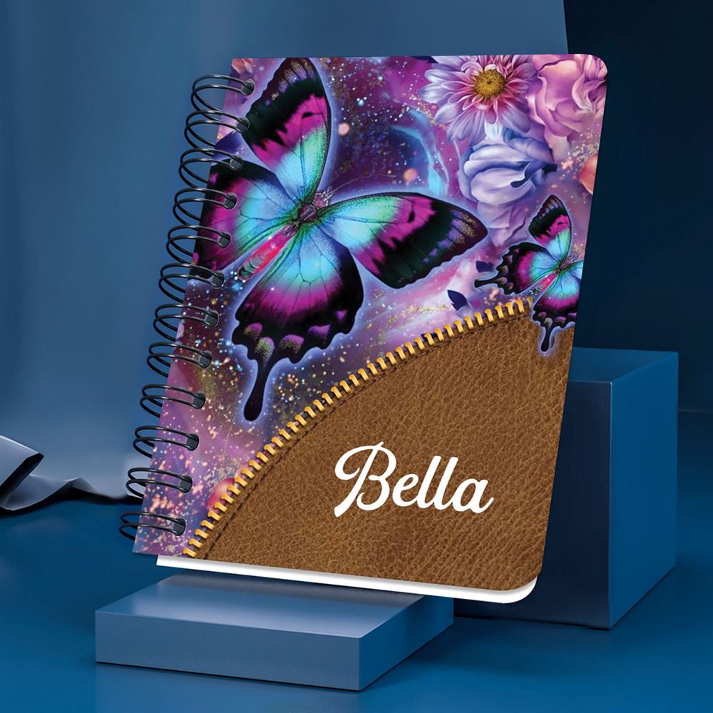 Personalized Butterfly Spiral Journal, Spiritual Gift Faith For Christians