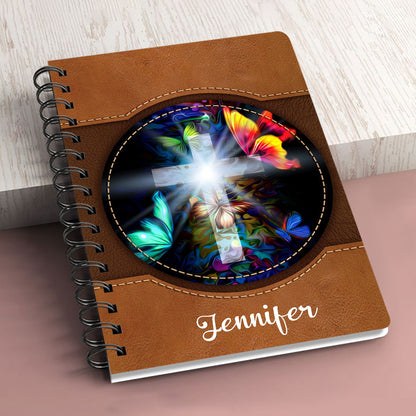 Personalized Butterfly Spiral Notebook Those Who Walk With God Always Reach Their Destination, Christian Spiral Notebooks
