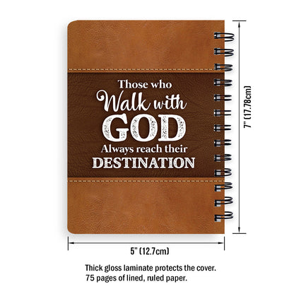 Personalized Butterfly Spiral Notebook Those Who Walk With God Always Reach Their Destination, Christian Spiral Notebooks
