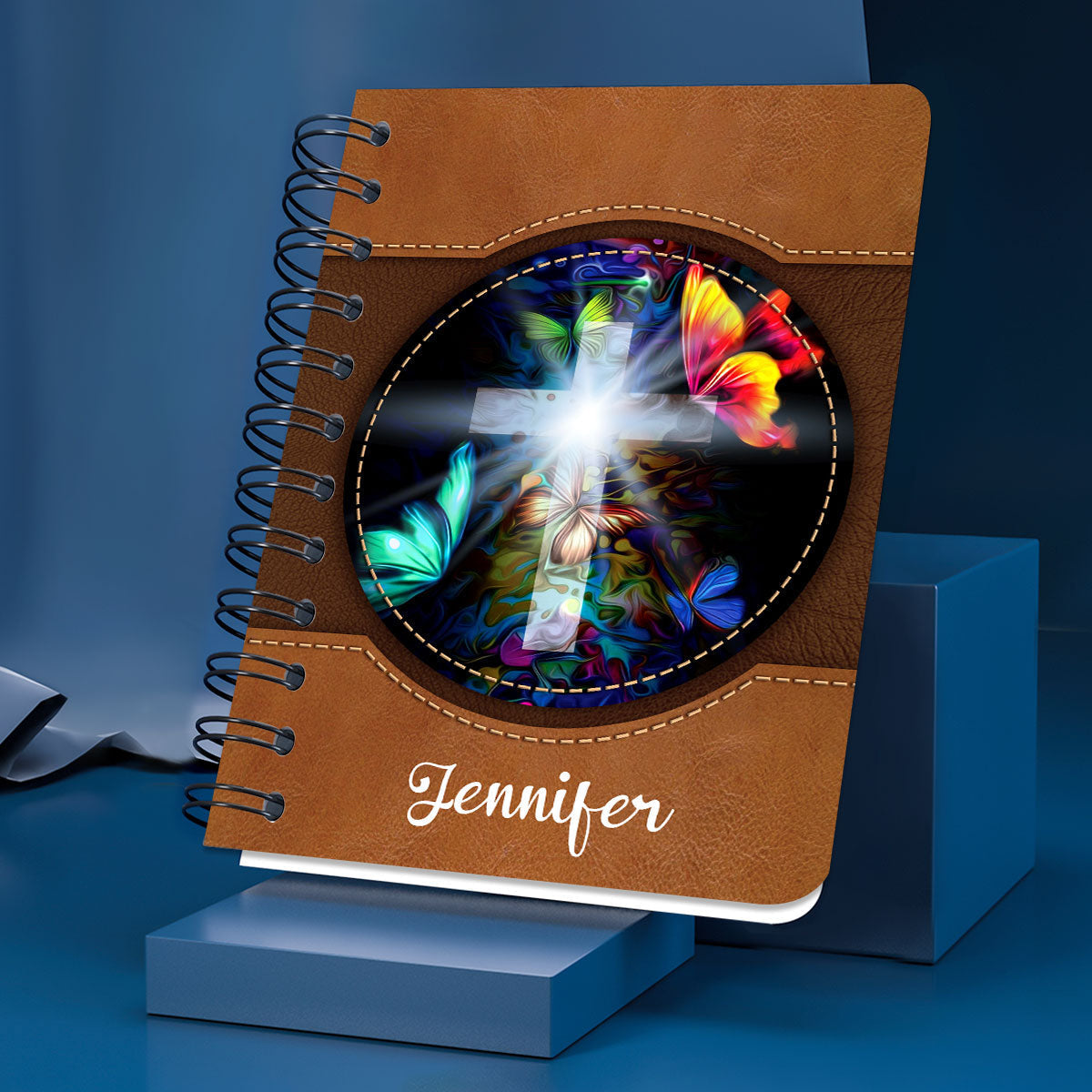 Personalized Butterfly Spiral Notebook Those Who Walk With God Always Reach Their Destination, Christian Spiral Notebooks