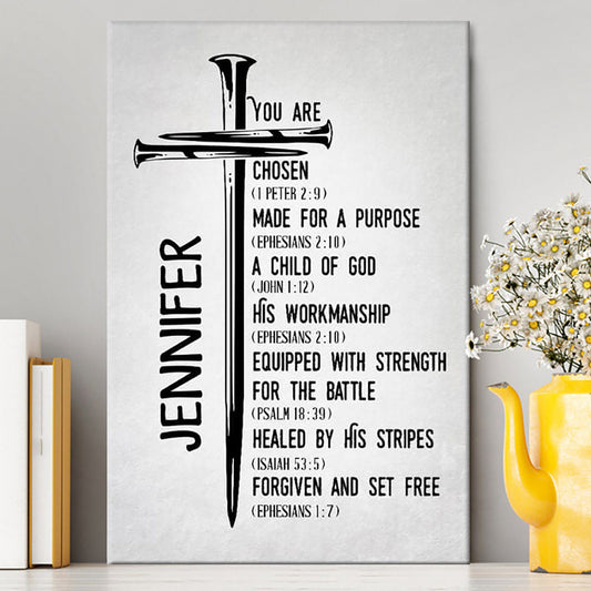 Personalized Chosen Made For A Purpose Child Of God Canvas Wall Art - Inspirational Canvas Art - Christian Wall Decor
