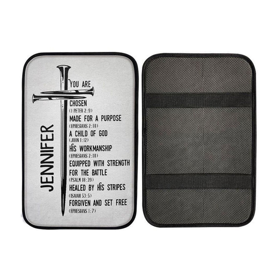 Personalized Chosen Made For A Purpose Child Of God Car Center Console Cover, Christian Gift Car Armrest Pad