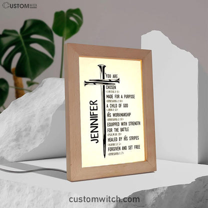 Personalized Chosen Made For A Purpose Child Of God Frame Lamp Art - Inspirational Frame Lamp Art - Christian Decor