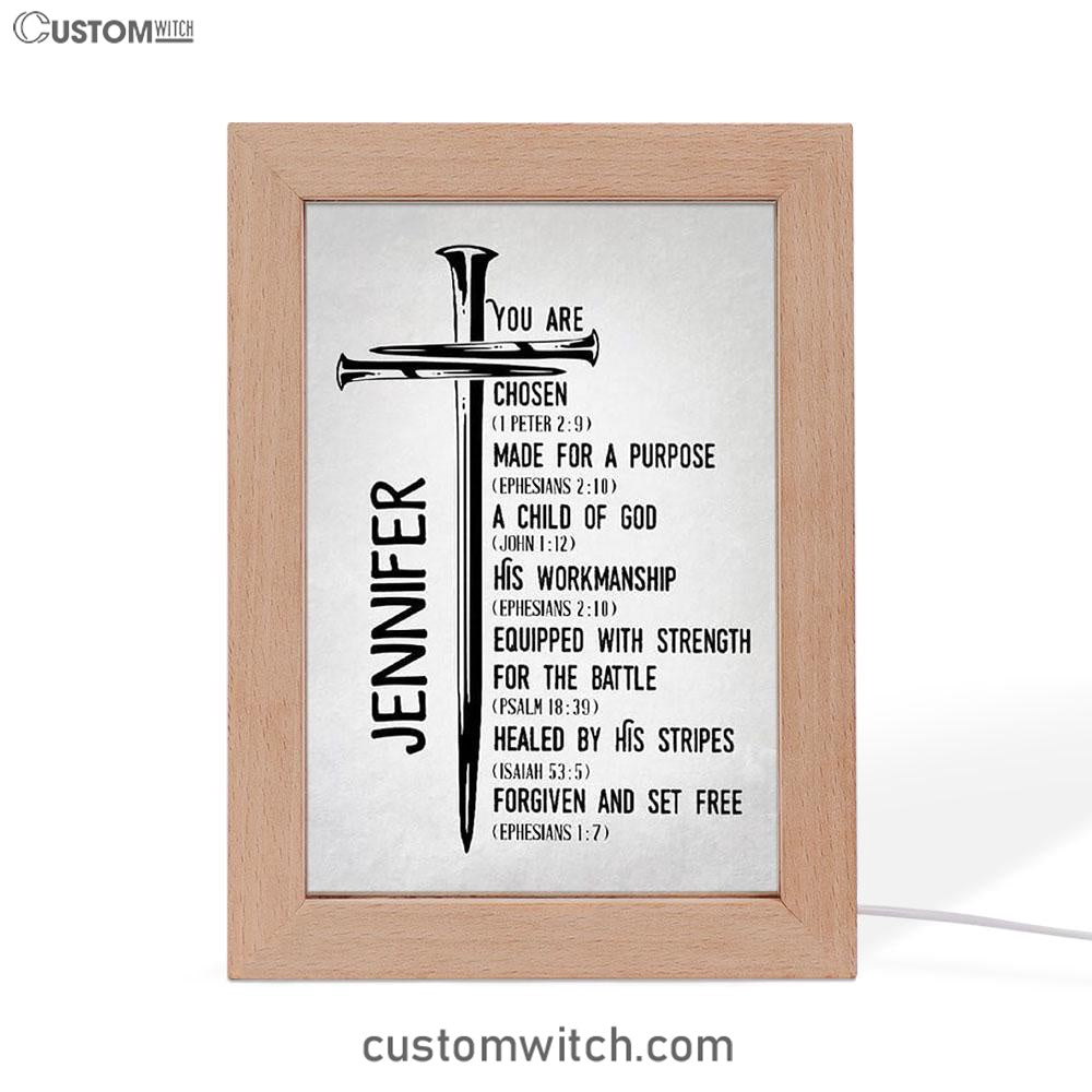Personalized Chosen Made For A Purpose Child Of God Frame Lamp Art - Inspirational Frame Lamp Art - Christian Decor