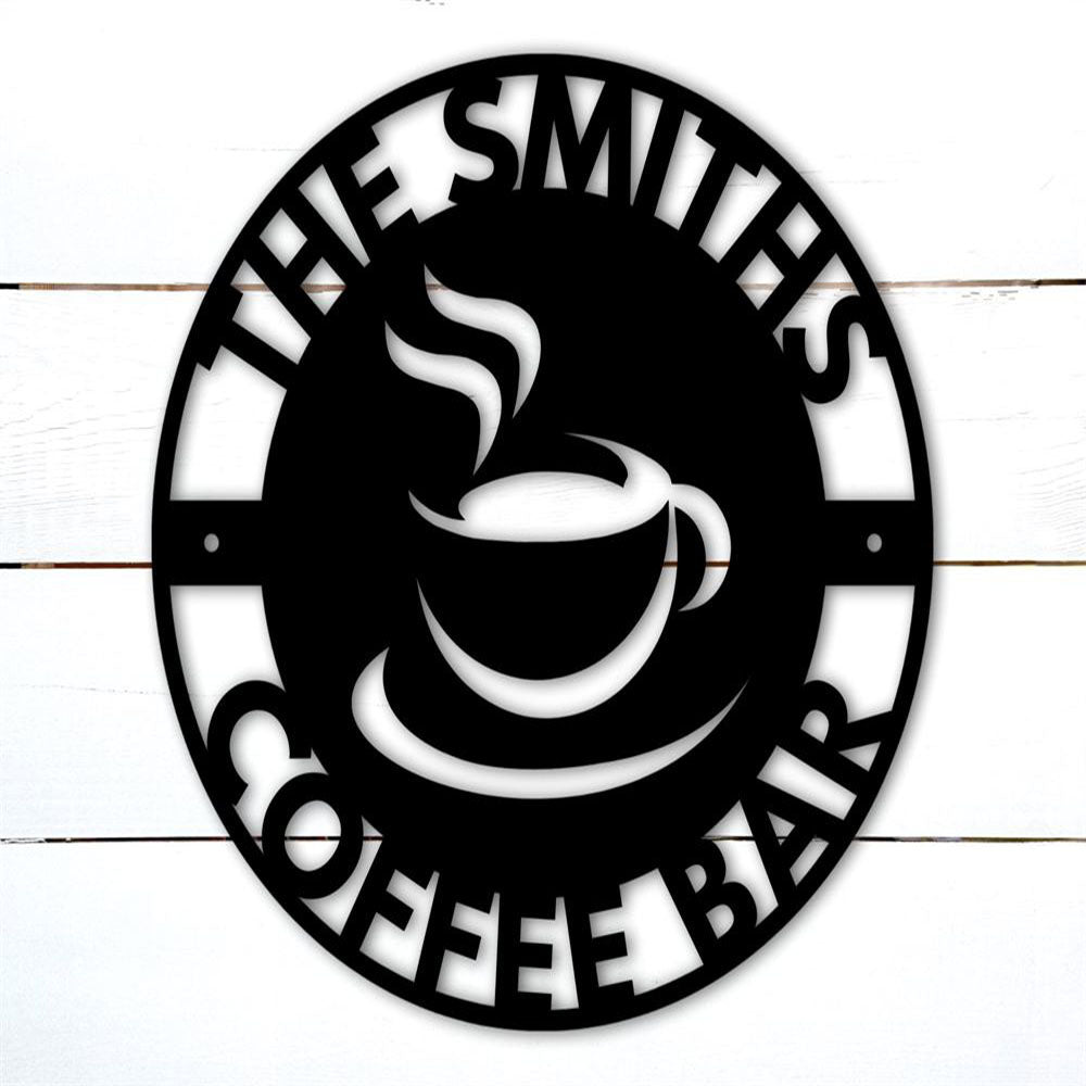 Personalized Coffee Bar Metal Sign, Coffee Bar Decor, Kitchen Sign, Coffee Sign, Kitchen Wall Decor, Coffee Bar Ideas Metal