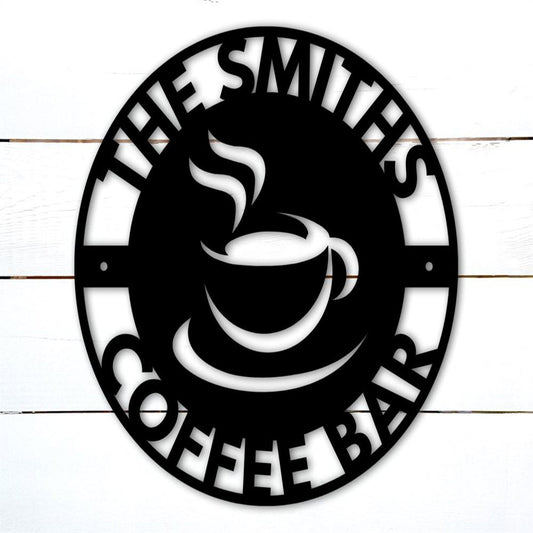Personalized Coffee Bar Metal Sign, Coffee Bar Decor, Kitchen Sign, Coffee Sign, Kitchen Wall Decor, Coffee Bar Ideas Metal