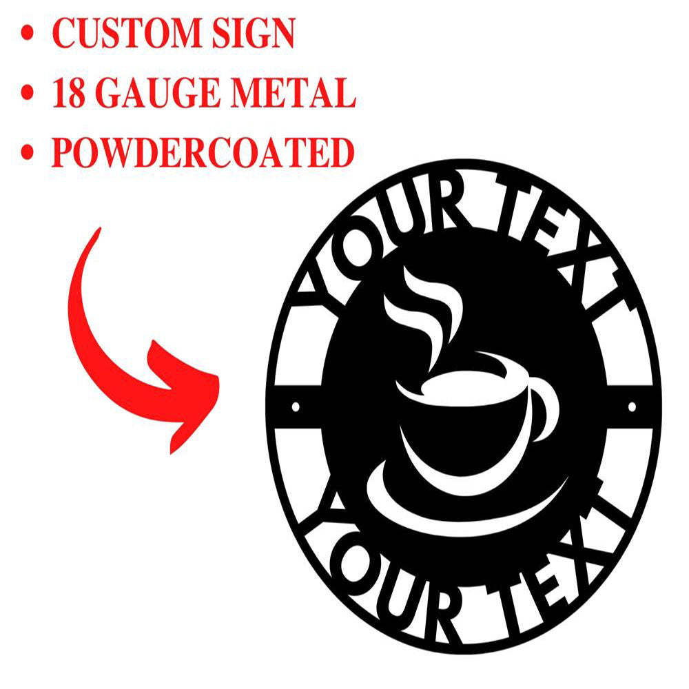 Personalized Coffee Bar Metal Sign, Coffee Bar Decor, Kitchen Sign, Coffee Sign, Kitchen Wall Decor, Coffee Bar Ideas Metal