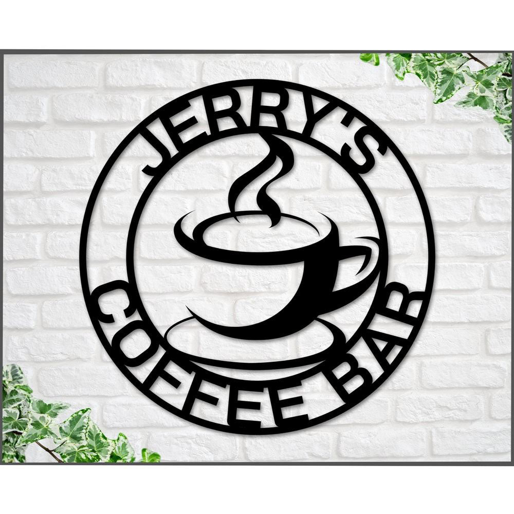 Personalized Coffee Bar Metal Sign, Coffee Sign, Metal Coffee Sign, Coffee Wall Art, Coffee Decor, Coffee Station Sign