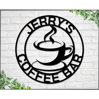 Personalized Coffee Bar Metal Sign, Coffee Sign, Metal Coffee Sign, Coffee Wall Art, Coffee Decor, Coffee Station Sign