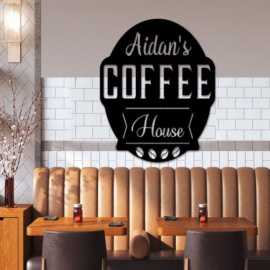Personalized Coffee Bar Script Metal Sign, Kitchen Wall Decor, Cafe Sign, Housewarming Gift, Home Wall Hangingcoffee