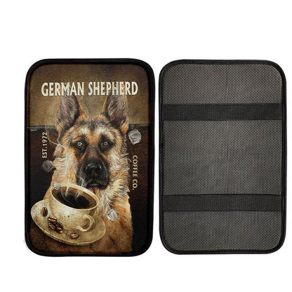 Personalized Coffee German Shepherd Car Armrest Pad, Christian Gift Car Armrest Pad