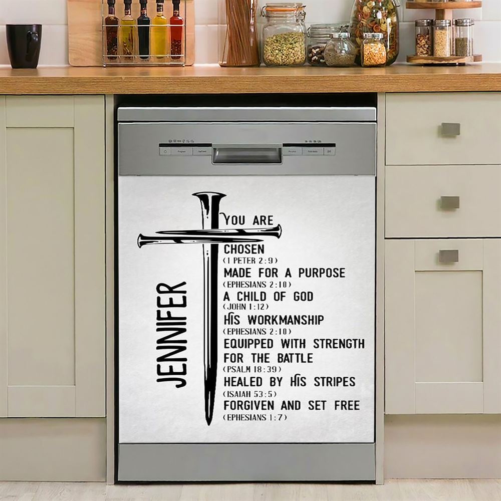 Personalized Coffee German Shepherd Dishwasher Cover, Christian Dishwasher Wrap, Religious Kitchen Decoration