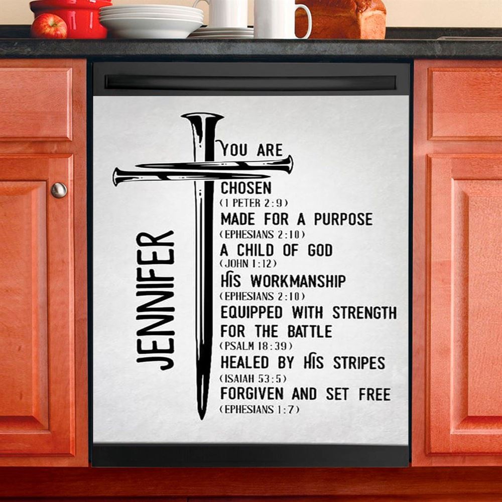 Personalized Coffee German Shepherd Dishwasher Cover, Christian Dishwasher Wrap, Religious Kitchen Decoration