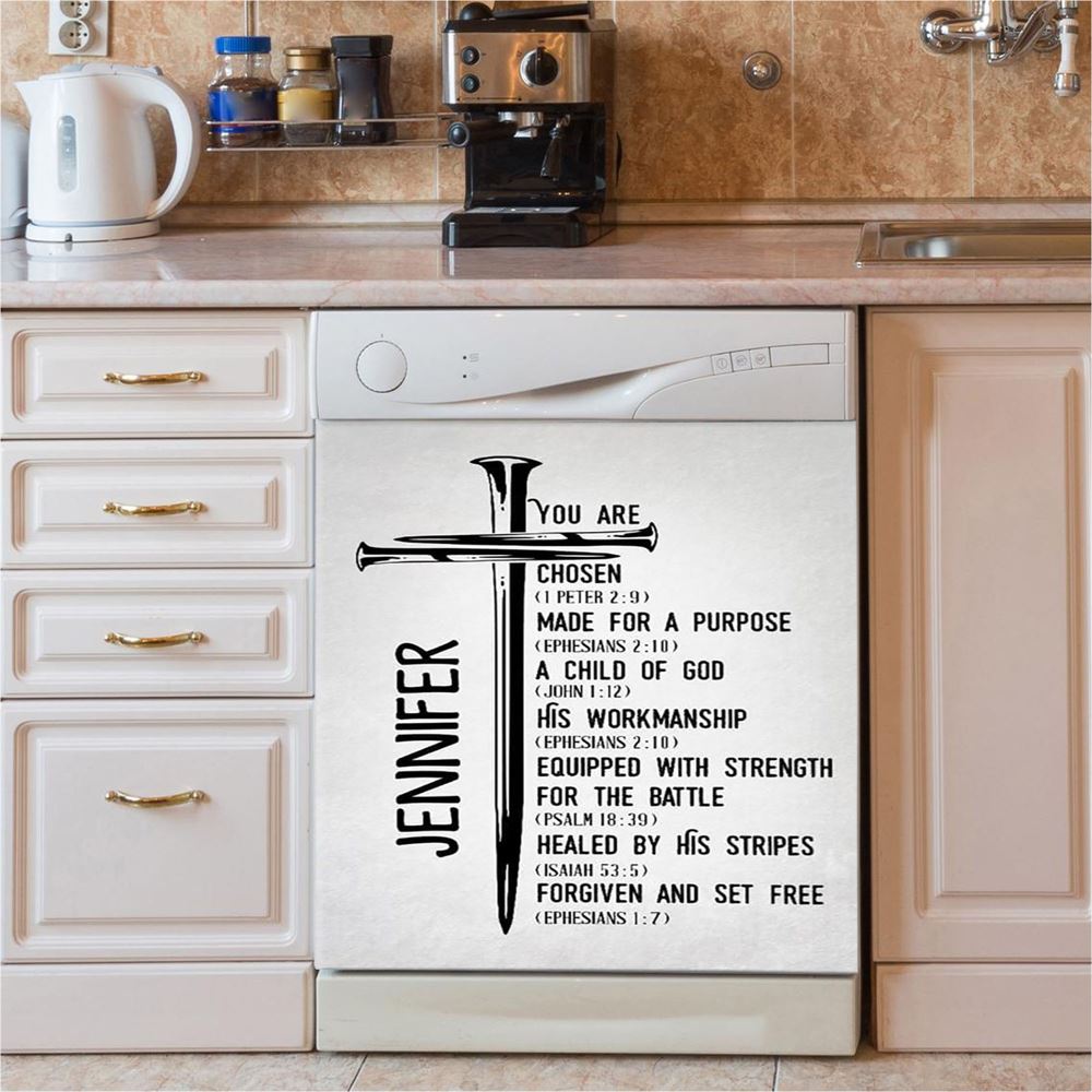 Personalized Coffee German Shepherd Dishwasher Cover, Christian Dishwasher Wrap, Religious Kitchen Decoration