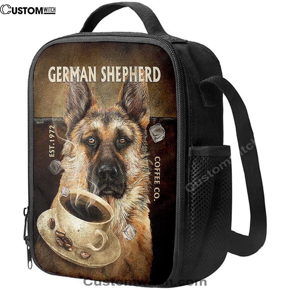 Personalized Coffee German Shepherd Lunch Bag, Bible Verse Lunch Bag For Men And Women