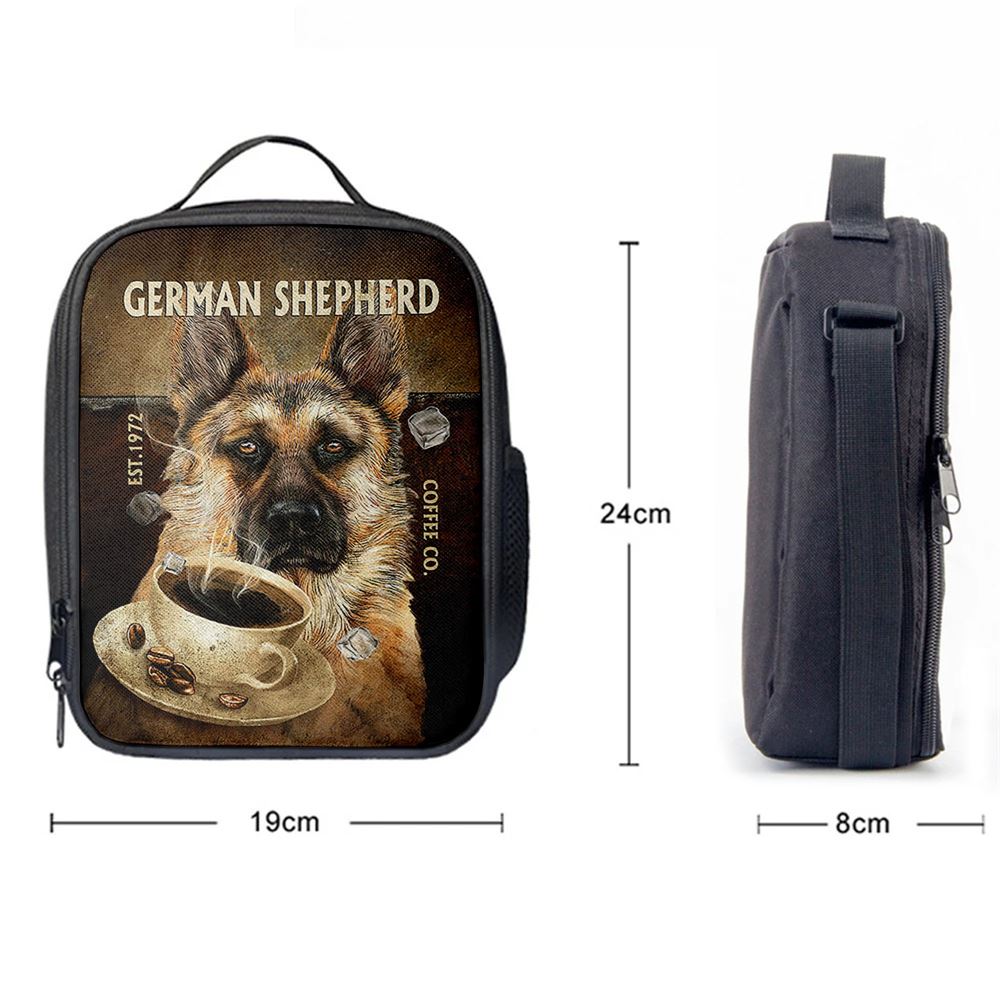 Personalized Coffee German Shepherd Lunch Bag, Bible Verse Lunch Bag For Men And Women