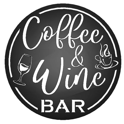Personalized Coffee & Wine Bar Round Metal Sign, Home Wall Decor, Kitchen Wall Steel Sign