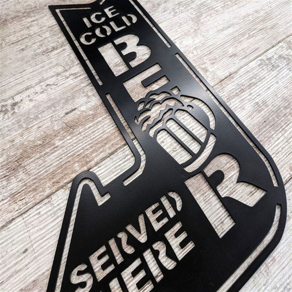 Personalized Cold Beer Sold Here Metal Sign, For Your Man Cave Wet Bar Basement Or Garage