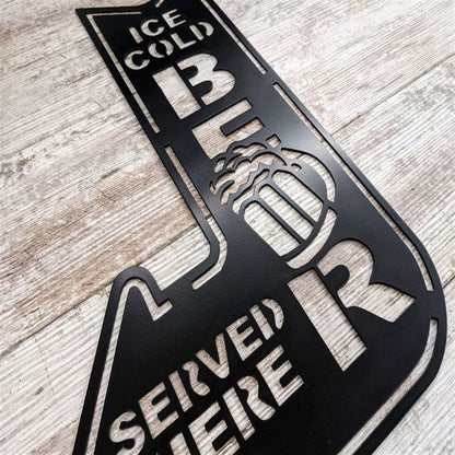 Personalized Cold Beer Sold Here Metal Sign, For Your Man Cave Wet Bar Basement Or Garage