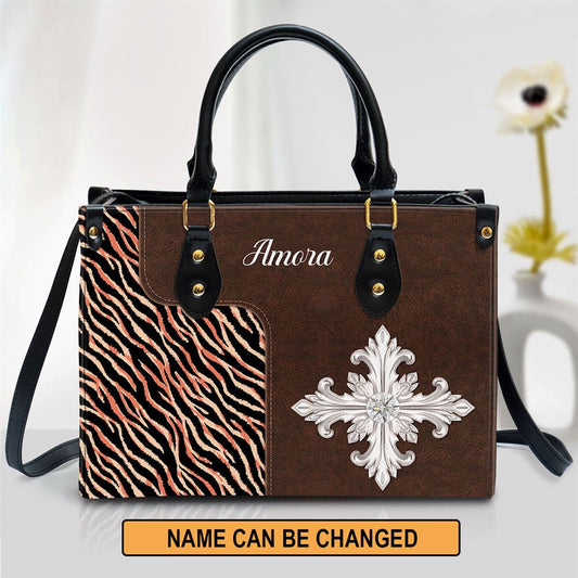 Personalized Cross Leather Bag, Christian Pu Leather Bags For Women