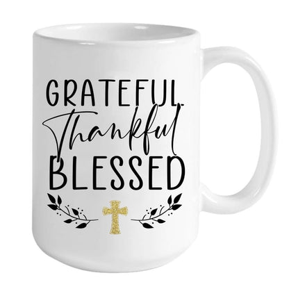 Personalized Custom Mugs, Grateful Thankful Blessed Coffee Mug, Christian Mug, Bible Mug, Faith Gift, Encouragement Gift