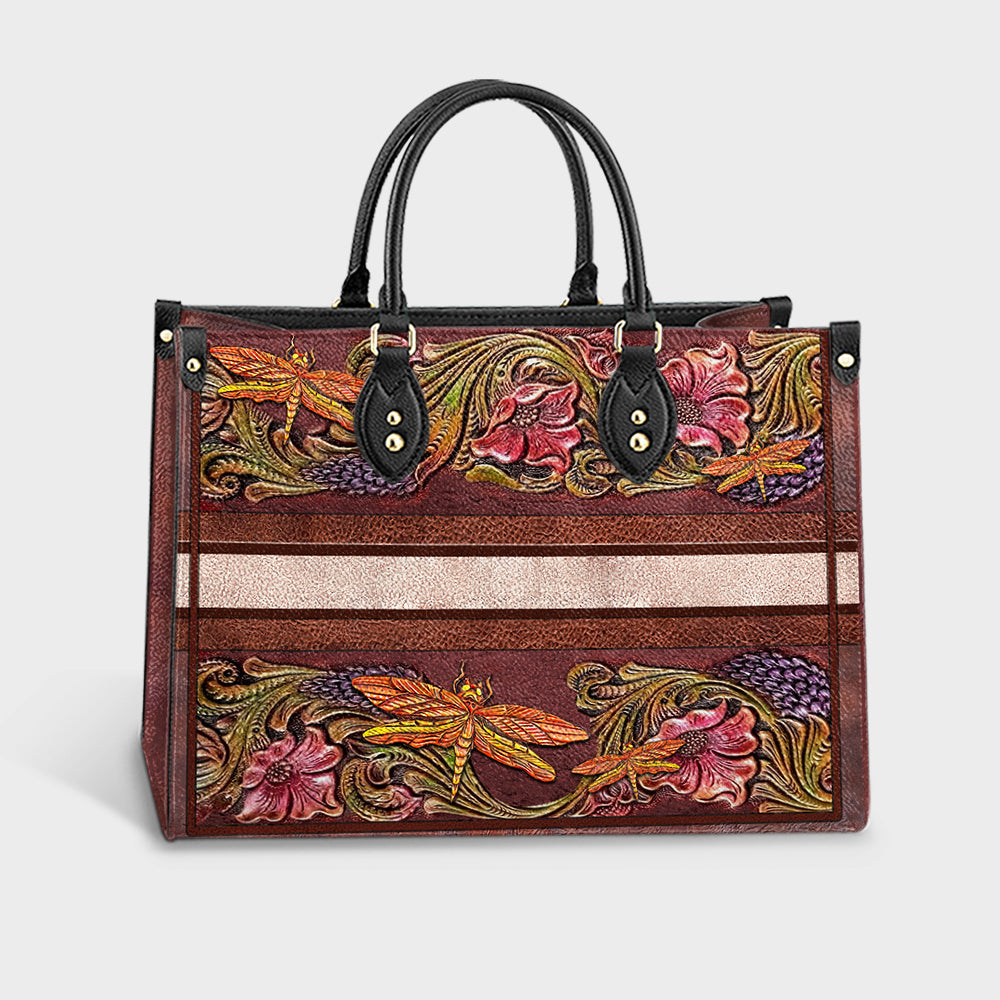 Personalized Dragonfly Leather Leather Bag, Women's Pu Leather Bag, Best Mother's Day Gifts
