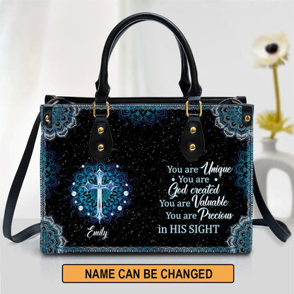 Personalized Elegant You Are Precious In His Sight Leather Bag, Christian Pu Leather Bags For Women