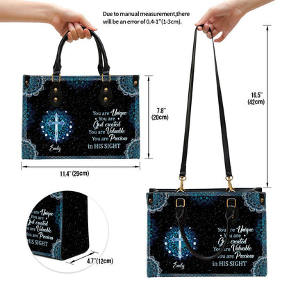 Personalized Elegant You Are Precious In His Sight Leather Bag, Christian Pu Leather Bags For Women