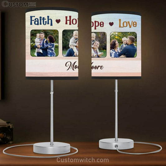 Personalized Faith Hope Love Table Lamb Art - Scripture Table Lamb Prints - Christian Lamb Gift