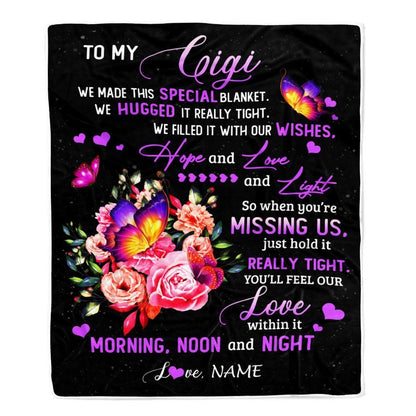 Personalized Gigi Blanket From Grandkids Granddaughter We Made This Special Blanket Flower, Mother's Day Blanket, Mothers Day Birthday Gifts For Mom