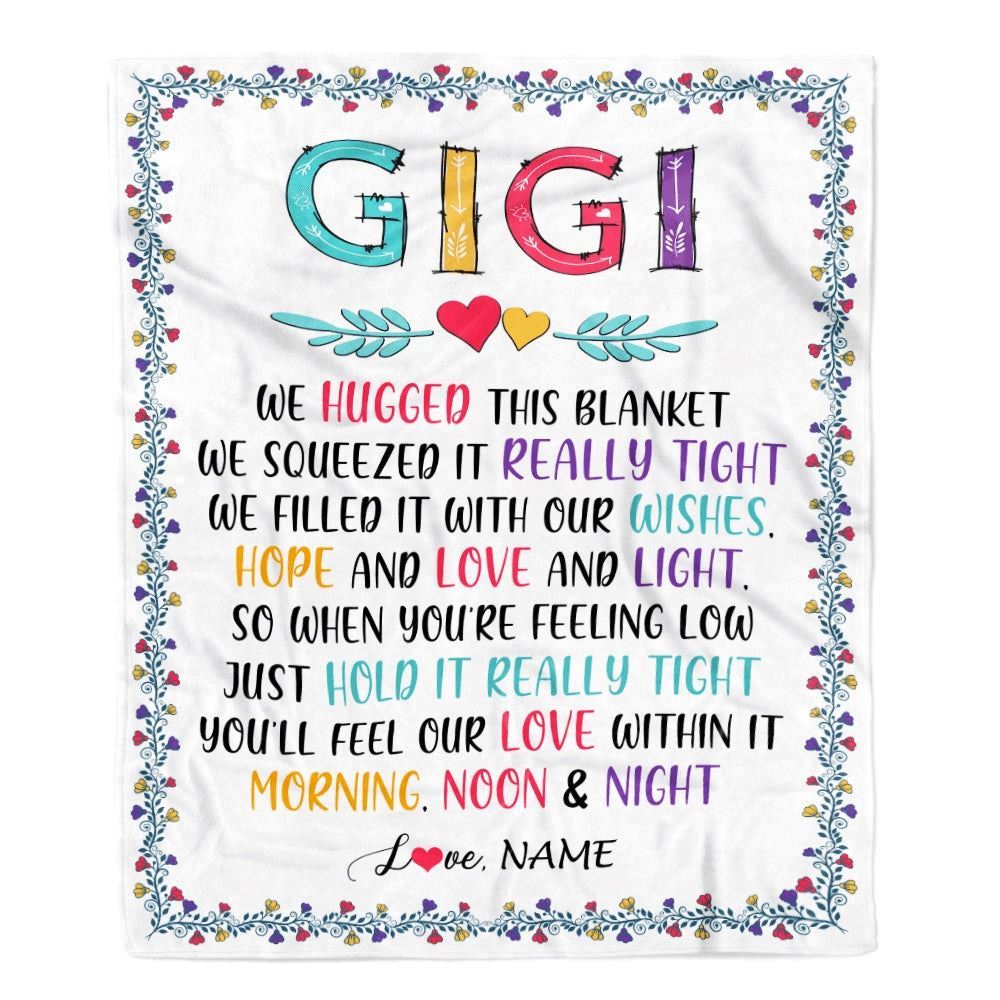 Personalized Gigi Blanket From Grandkids We Hugged This, Mother's Day Blanket, Mothers Day Birthday Gifts For Mom