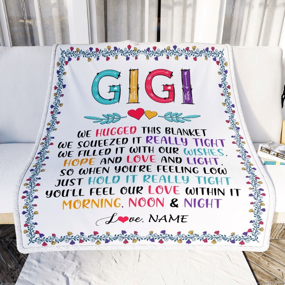 Personalized Gigi Blanket From Grandkids We Hugged This, Mother's Day Blanket, Mothers Day Birthday Gifts For Mom