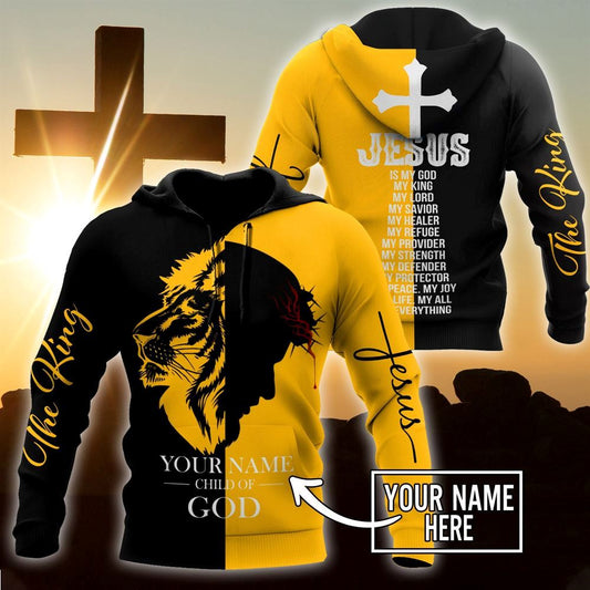 Personalized God Bless Jesus Is My God My King My Lord God 3D Hoodie For Man And Women, Jesus Printed 3D Hoodie
