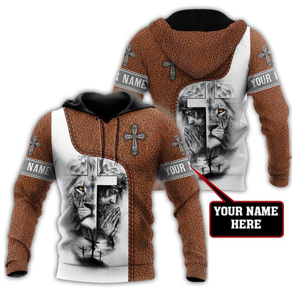 Personalized God Bless Lion Jesus And Cross Printed Design God 3D Hoodie For Man And Women, Jesus Printed 3D Hoodie