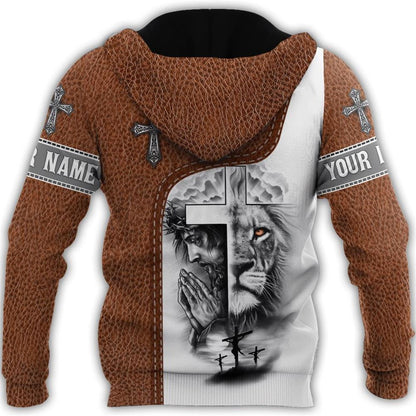 Personalized God Bless Lion Jesus And Cross Printed Design God 3D Hoodie For Man And Women, Jesus Printed 3D Hoodie