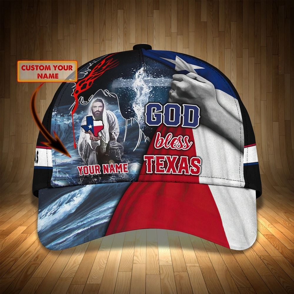 Personalized God Bless Texas 3D Full Print Baseball Cap - Texas American Pride Cap Hat, Christian Baseball Cap, Religious Cap, Jesus Gift, Jesus Hat