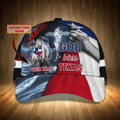 Personalized God Bless Texas 3D Full Print Baseball Cap - Texas American Pride Cap Hat, Christian Baseball Cap, Religious Cap, Jesus Gift, Jesus Hat