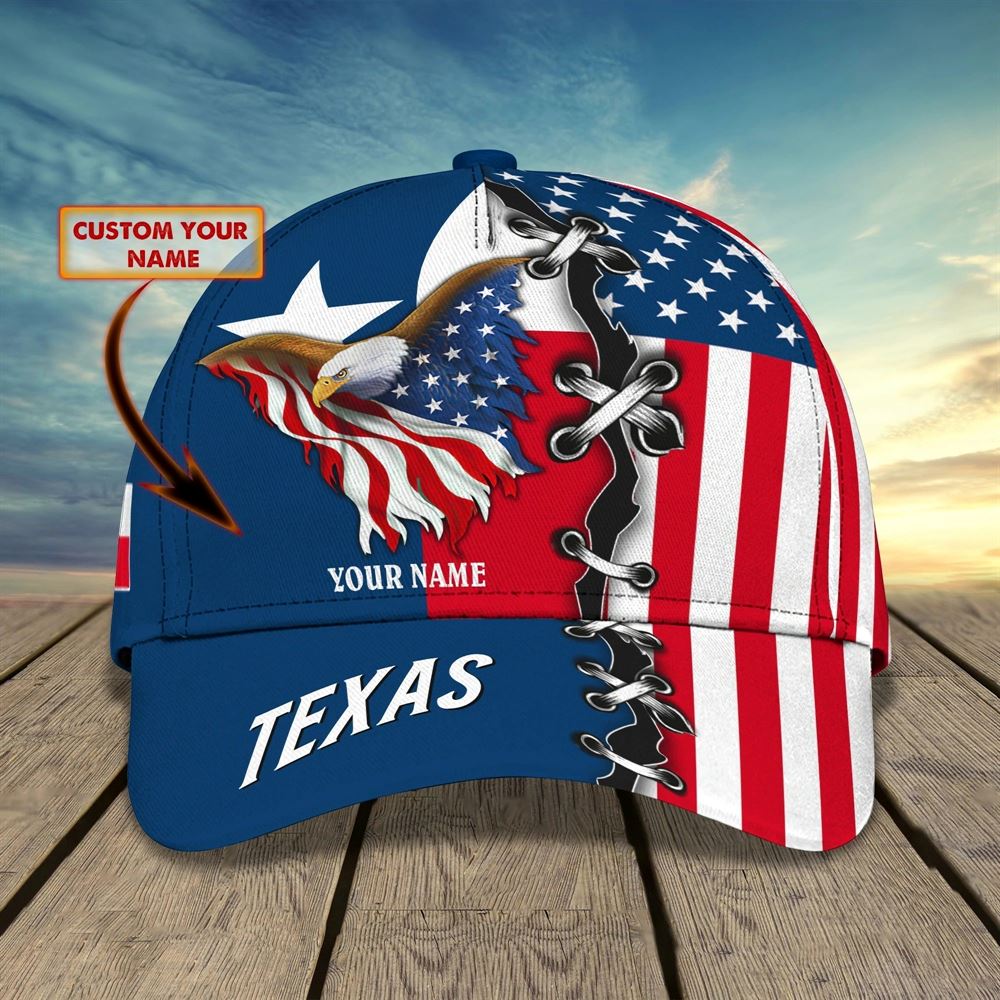 Personalized God Bless Texas 3D Full Print Baseball Cap - Texas American Pride Cap Hat, Christian Baseball Cap, Religious Cap, Jesus Gift, Jesus Hat