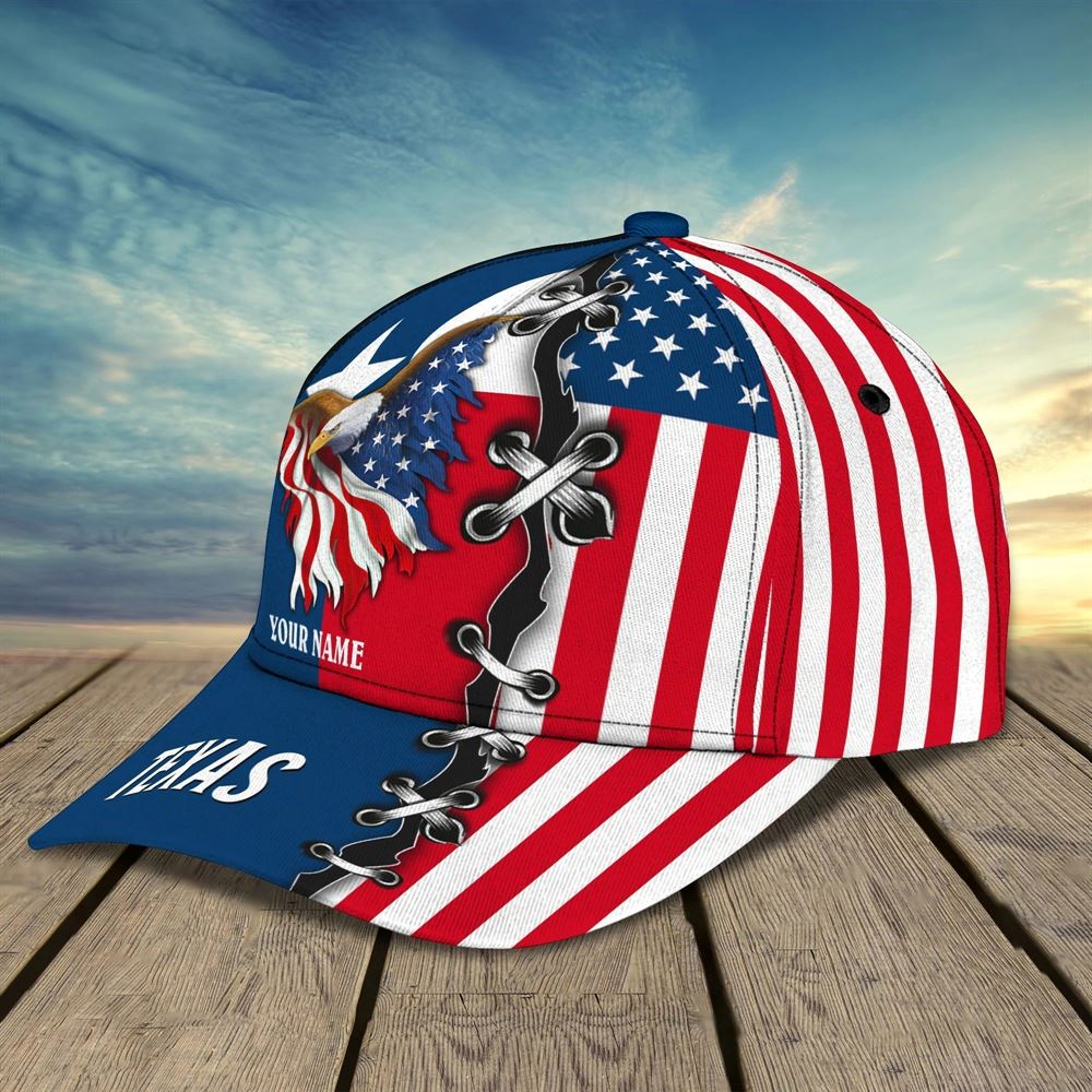 Personalized God Bless Texas 3D Full Print Baseball Cap - Texas American Pride Cap Hat, Christian Baseball Cap, Religious Cap, Jesus Gift, Jesus Hat